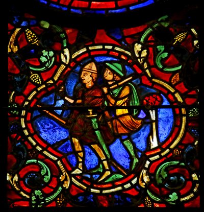 Two Ruffians, Scene from the Life of St. Martin, Chartres Cathedral by French School